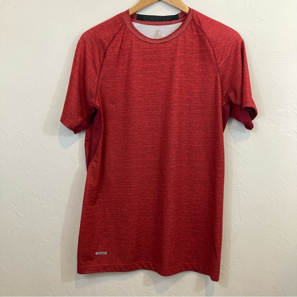 Starter Red Dri-Star Striped Tagless Shirt Medium